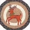 Earth Rugs Sustainable Holiday Table Mat – Round Jute Trivet with Reindeer Motif - 3 of 3