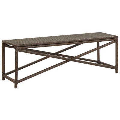 vidaXL Patio Bench 47.2 in. Poly Rattan Brown