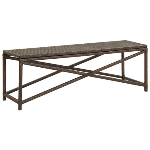 vidaXL Patio Bench 47.2 in. Poly Rattan Brown - image 1 of 4