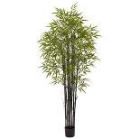 Artificial 6ft Indoor/Outdoor Bamboo Tree x 9 With 1470 Leaves UV Resistant - Black - Nearly Natural