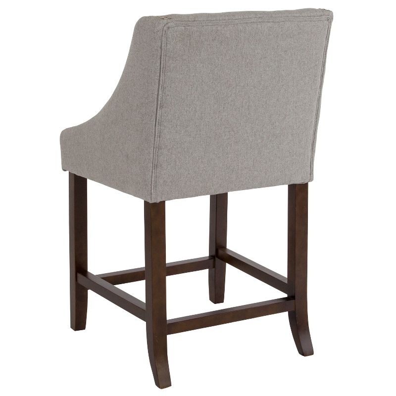 Emma and Oliver 24"H Transitional Walnut Counter Stool w/ Accent Nail Trim, 4 of 8