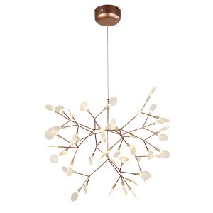 Dewdrop Modern LED Chandelier, Artistic Branching Pendant Light Fixture with Warm Globe Accents for Dining Room - 1 of 4