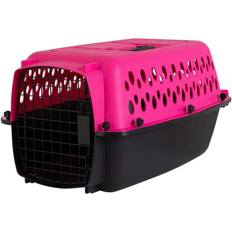 Aspen Pet Fashion Pet Porter Kennel Pink and Black, 1 of 7