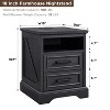 18" Farmhouse Nightstand with Charging Station, End Table with 2 Drawers Storage for Bedroom, Living Room - 3 of 4