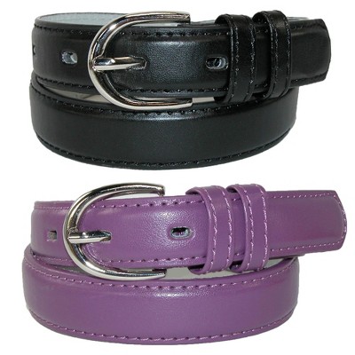 CTM Men's Basic Belt – X-Large Size, 1.5" Width, Red Leather With Polished Silver Buckle