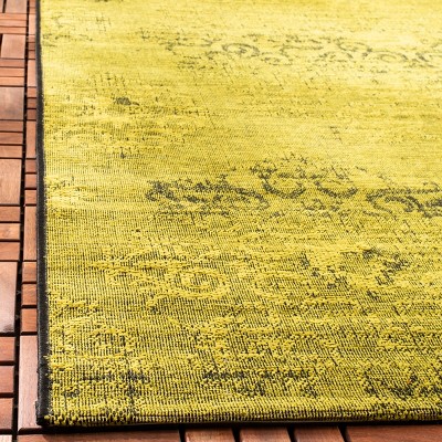 Palazzo Chic Black & Green Flat Woven Synthetic Area Rug - 4' x 6'