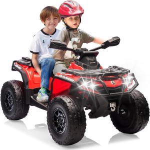 2 Seater Ride On Car, 24V Licensed Can-Am Electric ATV Car for Kids, 4 Wheeler Electric Toy Car with Bluetooth, Led, 5 Mph Max Speed, Red - 1 of 4