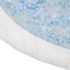 Northlight 48" LED Blue Iridescent Glittered Snowflakes Christmas Tree Skirt - 3 of 3