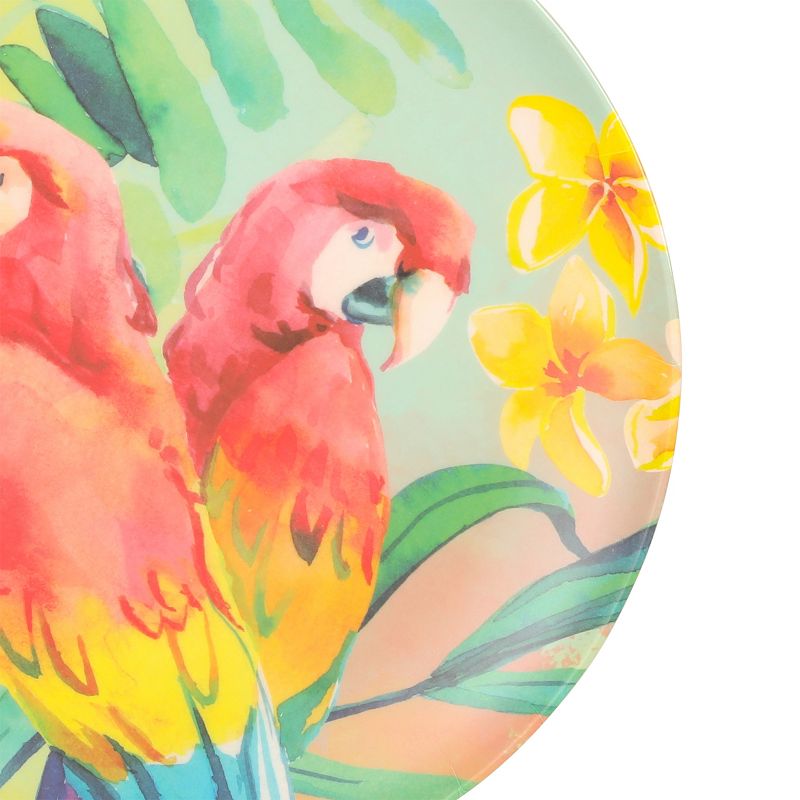 Laurie Gates Tropical Parrots 12 Piece Melamine Dinnerware Set in Assorted Designs, 3 of 15