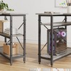 L Shaped Computer Desk with Adjustable Storage Shelves, Home office, Wash White - 3 of 4
