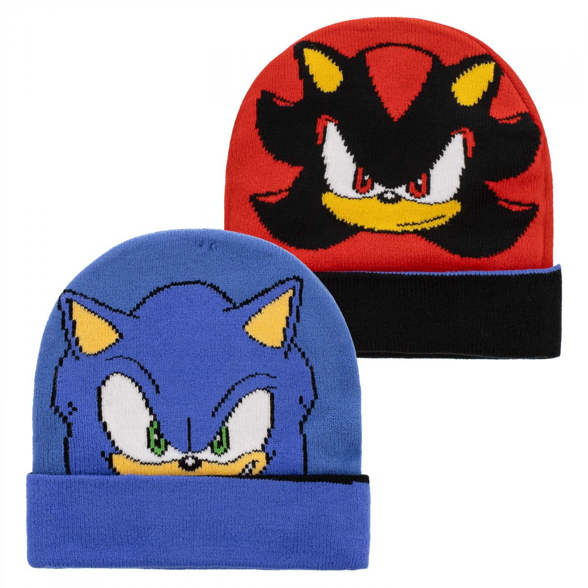 Kids Sonic the Hedgehog and Shadow Reversible Knit Cuffed Beanie