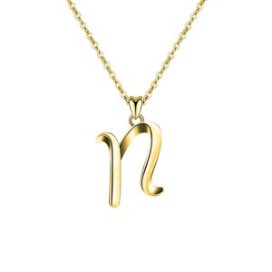 Elegant personalized touch: Stylish 14K Gold plated initial necklace. Adds sophistication and meaning to your look. - 1 of 2