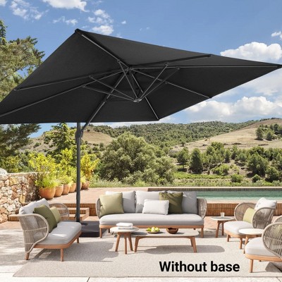 Sonkuki 11.5×9FT Offset Outdoor Patio Aluminum Cantilever Umbrella with Infinite Canopy Angle Adjustment
