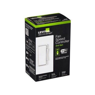 Leviton Decora Smart White Wi-Fi Fan Speed Controller with Timer
