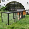 Gulches 36in H x 72in W x 28in D Farmhouse Chicken Rabbit Hutch 1 Pack Black Brown Large Wooden Coop - 2 of 4