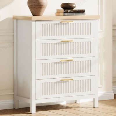 Dresser for Bedroom Rattan Chest of Dressers Tall Dresser for Closet with Drawers Boho Night Stand Large