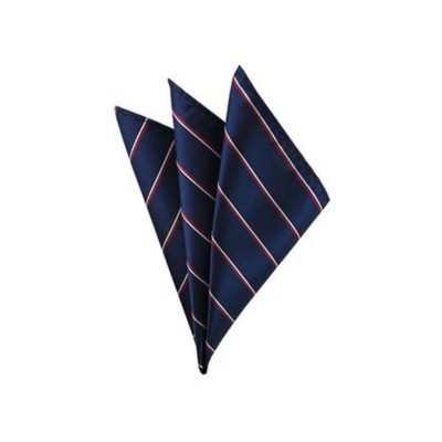 TheDapperTie - Men's Stripe Woven 10 Inch x 10 Inch Pocket Squares Handkerchief