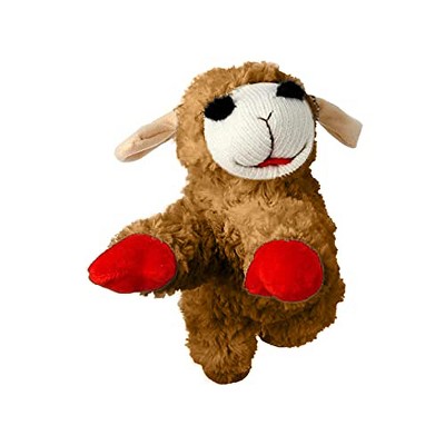 Multipet Lamb Chop Plush Dog Toy, Lamb Chop Squeaker Toy, Officially Licensed (Brown, 6")