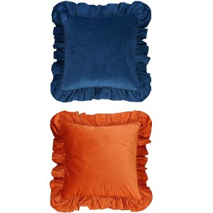 REGALWOVEN 2 Pcs Scalloped Trim Outdoor Throw Pillow Covers for Sofa Living Room Home Decor - 1 of 4
