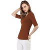 INSPIRE CHIC Women's Half Sleeves Scoop Neck Fitted Layering Soft T-Shirt - 4 of 4