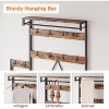 Industrial-Style Coat Rack with Bench and Shoe Cabinet Family Wardrobe Stand for Hallway Storage Suitable for Entrances, Living Rooms, Bedroom - 4 of 4