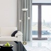 Torchiere Floor Lamp with 2 Reading Lights and Scalloped Glass Shades - Lalia Home - 4 of 4