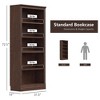 JAHRSTIM Halston Standard Bookcase, Adjustable Storage Open Display Shelving Unit for Home and Office Space, 31.49”L x 13.77”W x 72.8”H, Dark Cherry - 3 of 4