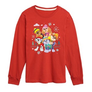 Boys' - Paw Patrol - Paw Patrol Group With Icons Long Sleeve Graphic T-Shirt - 1 of 4