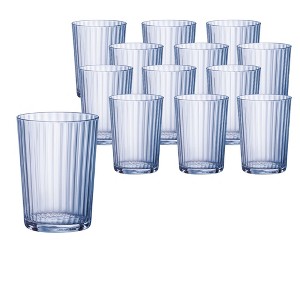 Bormioli Rocco Exclusiva Gin Fizz Glasses, Set of 12 - Sapphire Blue 17 Oz. Tumblers, Laser Cut Rim & Star Glass Clarity - 1 of 4