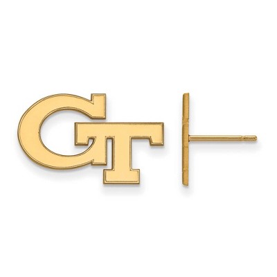 Black Bow Jewelry 10k Yellow Gold Georgia Tech Yellow Jackets NCAA Post Earrings