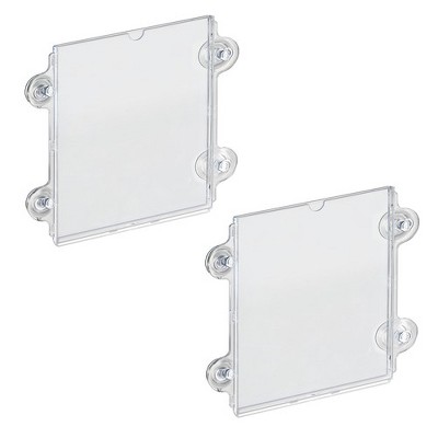 Clear Acrylic Window/Door Sign Holder Frame with Suction Cups, 8.5''W x 11''H