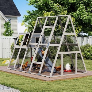 Sandinrayli Large A‑Frame Chicken Coop, 45 Sq Ft Wooden Chicken House ...