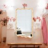 Alilang 39.76 Inch Rectangular Wavy Edge Wall Mirror with Natural Wood Frame - Natural Wood - 2 of 4