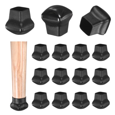 Unique Bargains Silicone Square Chair Leg Caps Floor Protectors 24 Pcs