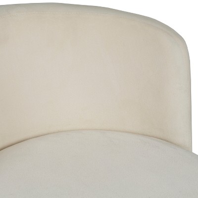 Marisol Chrome-Finished Metal Vanity Stool with Off-White Velvet