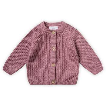 Stellou & Friends 100% Cotton Chunky Ribbed Knitted Cardigan for Boys & Girls Ages 0-6 Years