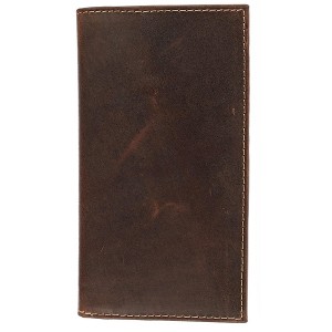 CTM Hunter Leather Distressed Checkbook Cover Wallet - 1 of 4
