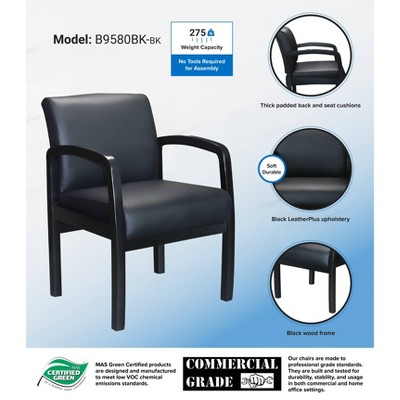 Black LeatherPlus Office Guest Reception Chair