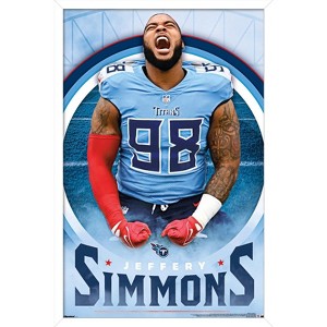 Trends International NFL Tennessee Titans - Jeffery Simmons 25 Framed Wall Poster Prints - 1 of 4