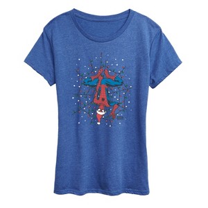 Women's - Marvel - Holiday Lights Spider Man Short Sleeve Graphic T-Shirt - 1 of 4