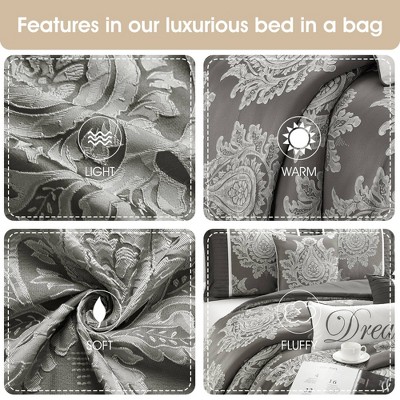 California King Grey Microfiber Reversible Comforter Set