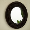 FONTOI Aura Bamboo Circle Mirror Dark Natural Log Style Handcrafted Wall Mounted Decorative Accent for Bathroom Bedroom, Brown, 23.62"*23.62"*0.87" - 2 of 4