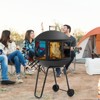 Tangkula Portable Fire Pit w/ Wheels 28" Wood Burning Fire Pit w/ Log Grate Poker Rolling Patio Fireplace Bonfire Firepit for Outdoor Entertaining - 3 of 4