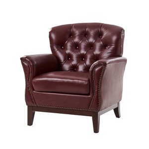 Dermot traditional genuine leather chair| HULALA HOME - 1 of 4