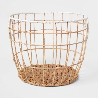 Large Woven Basket Natural with White Rim - Pillowfort™