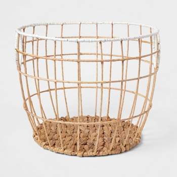 Kids' Woven Basket Natural with White Rim - Pillowfort™