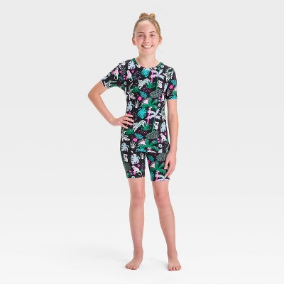 Girls' 2pc Short Sleeve Tight Fit Rib-Knit Pajama Set - Cat & Jack™