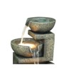 22" 3 Bowl Natural Water Fountain with LED Lights Brown - Hi-Line Gift - image 3 of 4