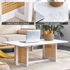 NicBex Simple Natural Solid Wood Coffee Table with Rattan Woven layer,Chinese Style Tea Table,Center Table for Living Room - 4 of 4