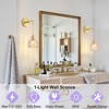POWLIG 24.88-in 1-Light Amber Gold Adjustable Wall Sconce with Tulip Glass Shade - 2 of 4